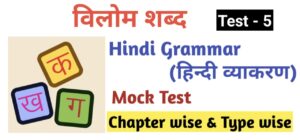 Hindi Grammar Test - 5 | विलोम शब्द