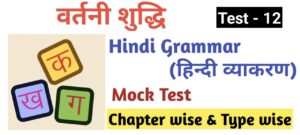 Hindi Grammar Test - 12 | वर्तनी शुद्धि