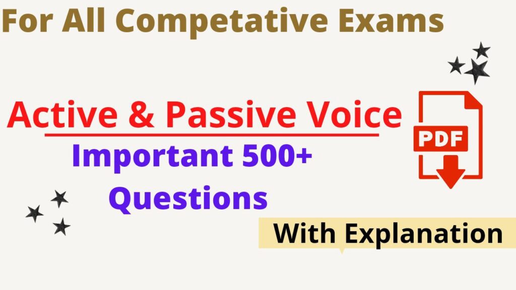 Active and Passive Voice MCQ Questions